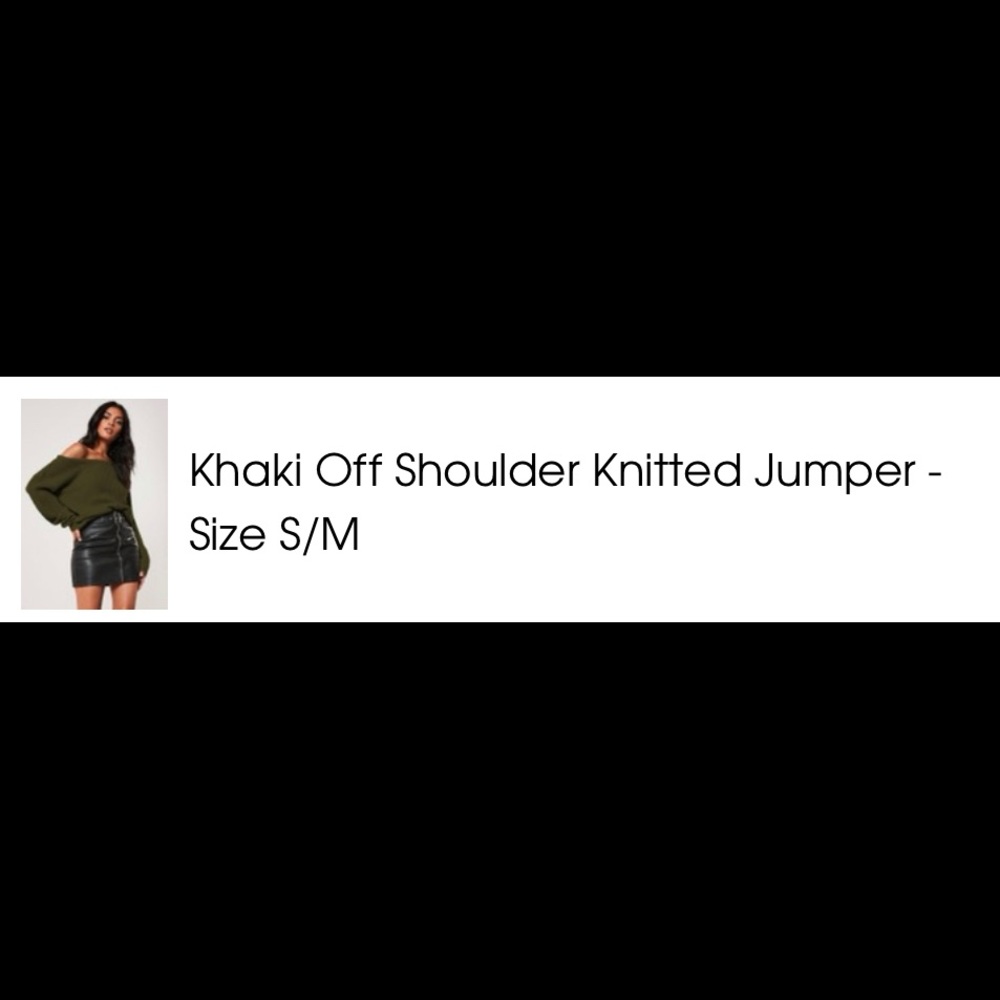 Khaki Off-Shoulder Knitted Jumper